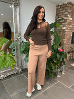 Camel Wide Leg Trousers Jane